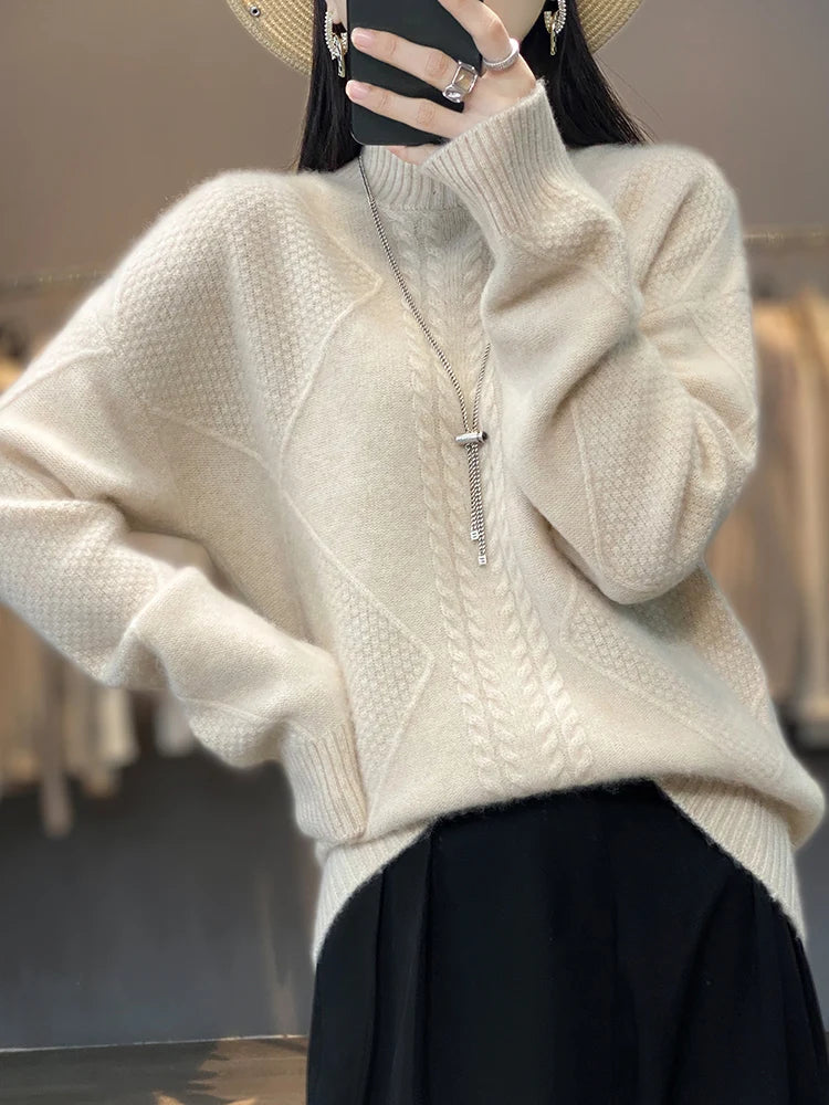 Cable-Knit Turtleneck Sweater for Cold Weather | Ellis