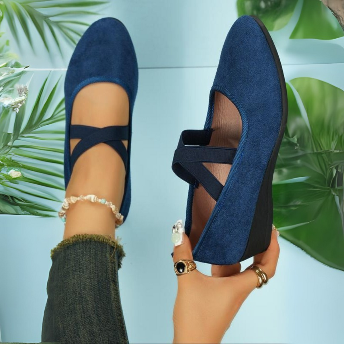 Comfy closed wedge slip-on everyday shoes for women | Angel