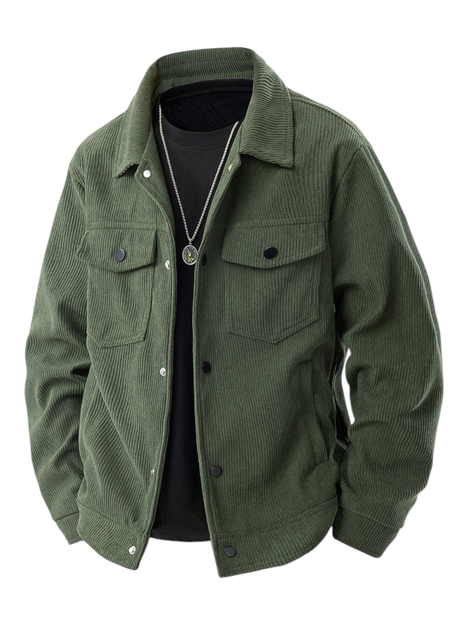 Corduroy snap front jacket for men | Rowan