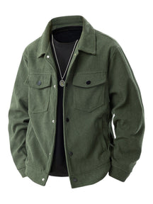 Corduroy snap front jacket for men | Rowan