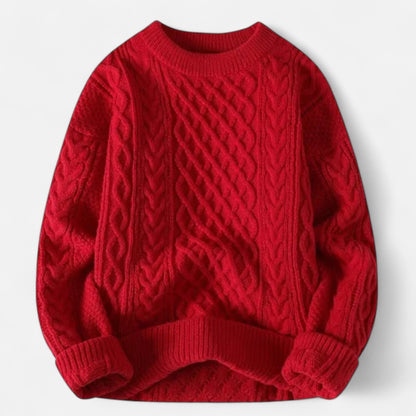 Classic cable-knit round-neck everyday jumper for women