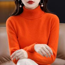 Soft knit turtleneck sweater for women with classic fit | Elara