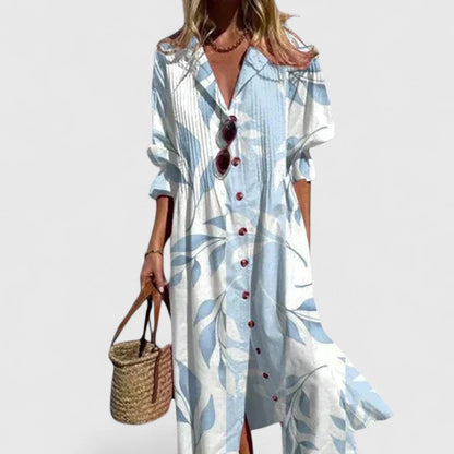 Multicolour boho flowing dress for women | Paula