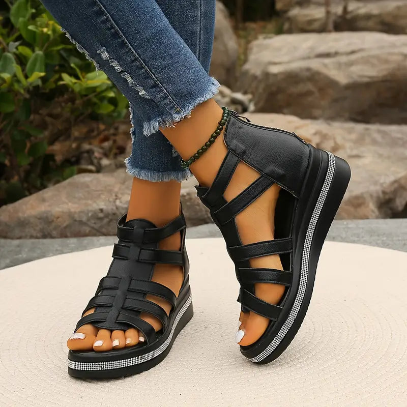 Elegant gladiator sandals with platform for women | Calira