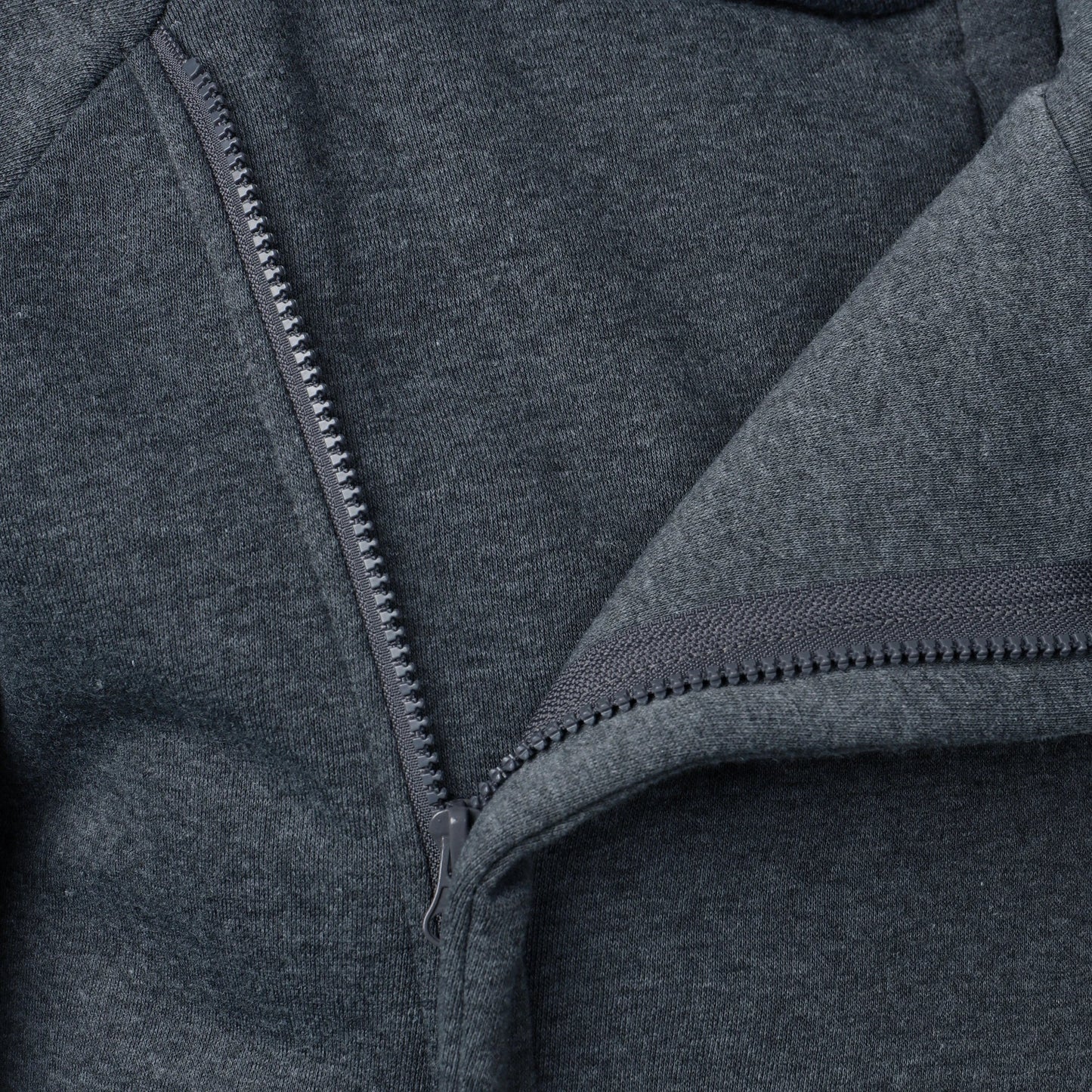 Asymmetric zip hoodie with sculpted crossover hood | Kaelen