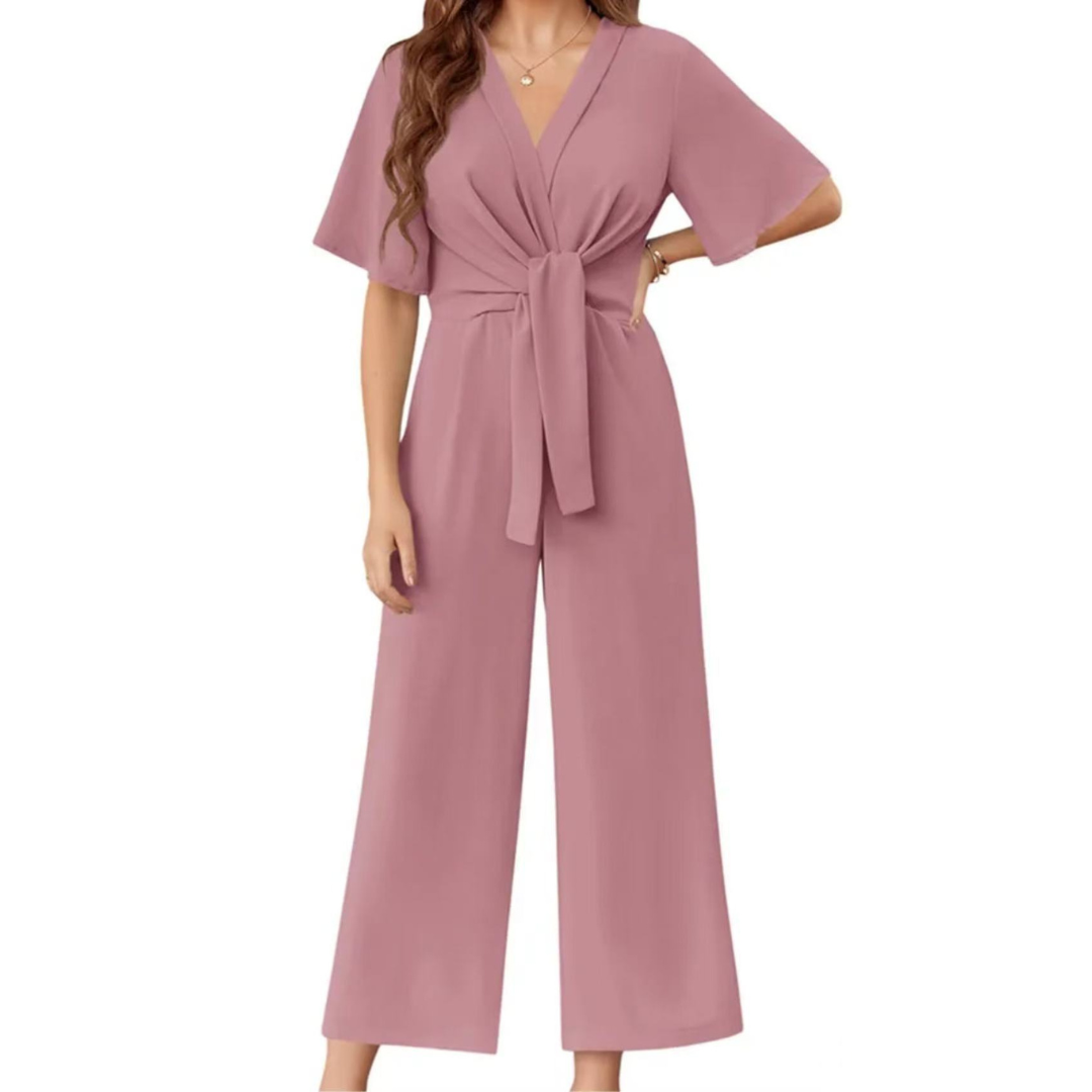 Elegant summer tie-knot everyday jumpsuit for women | Gabriella