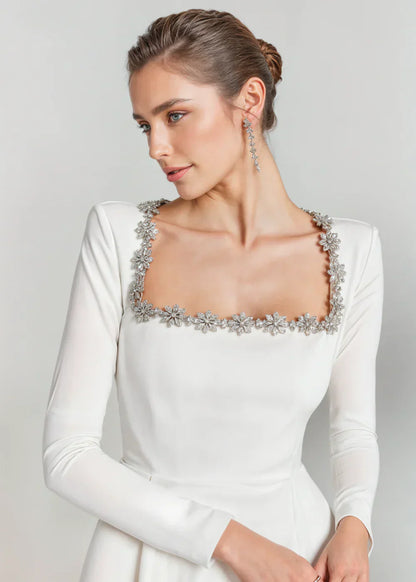 Chic Velvet Mini Dress with Square Neckline | Willow