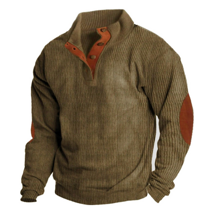 Orvyn | Men's Ribbed Knit Quarter Button Sweater