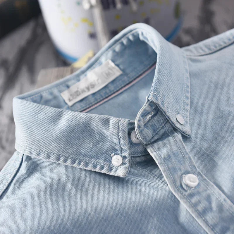 Classic button-down denim shirt for men | Alaric