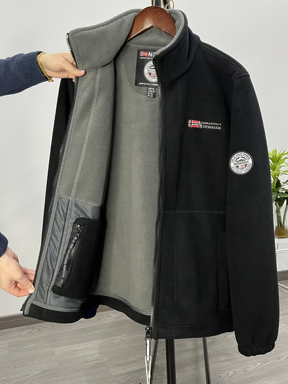 Men’s outdoor performance fleece jacket with high collar | Rowan