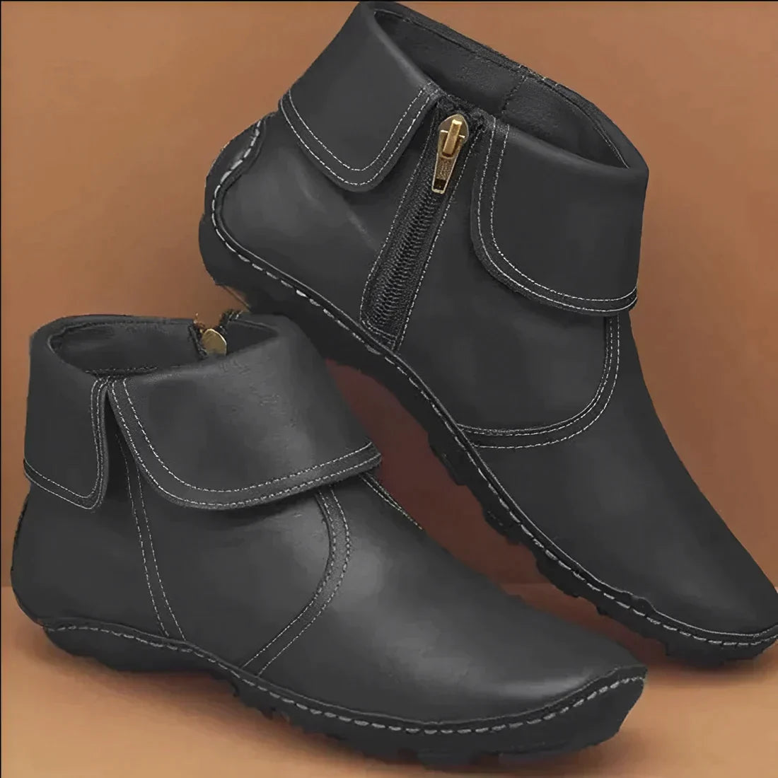 Maliah | Women's Side Zip Ankle Boots with Strap
