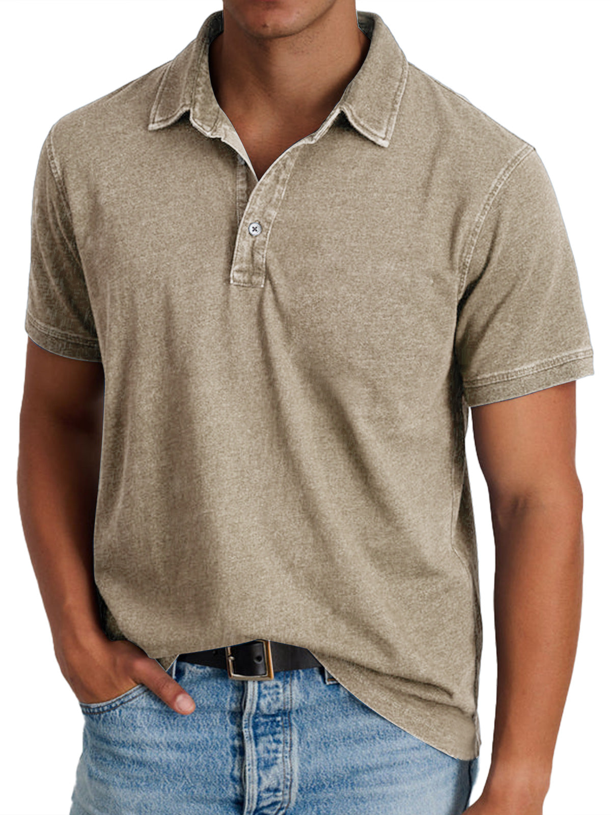 Everett | Men's Piqué Polo Shirt with Ribbed Collar