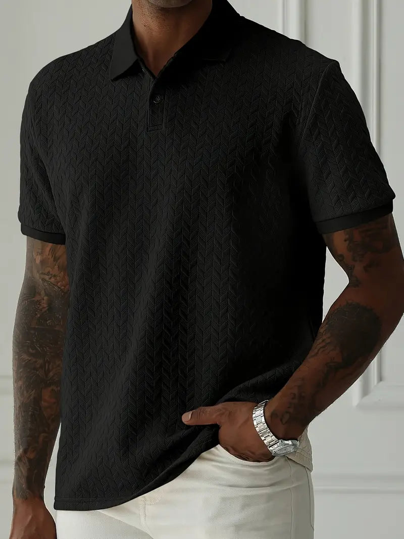Classic textured everyday polo shirt for men | Ellison