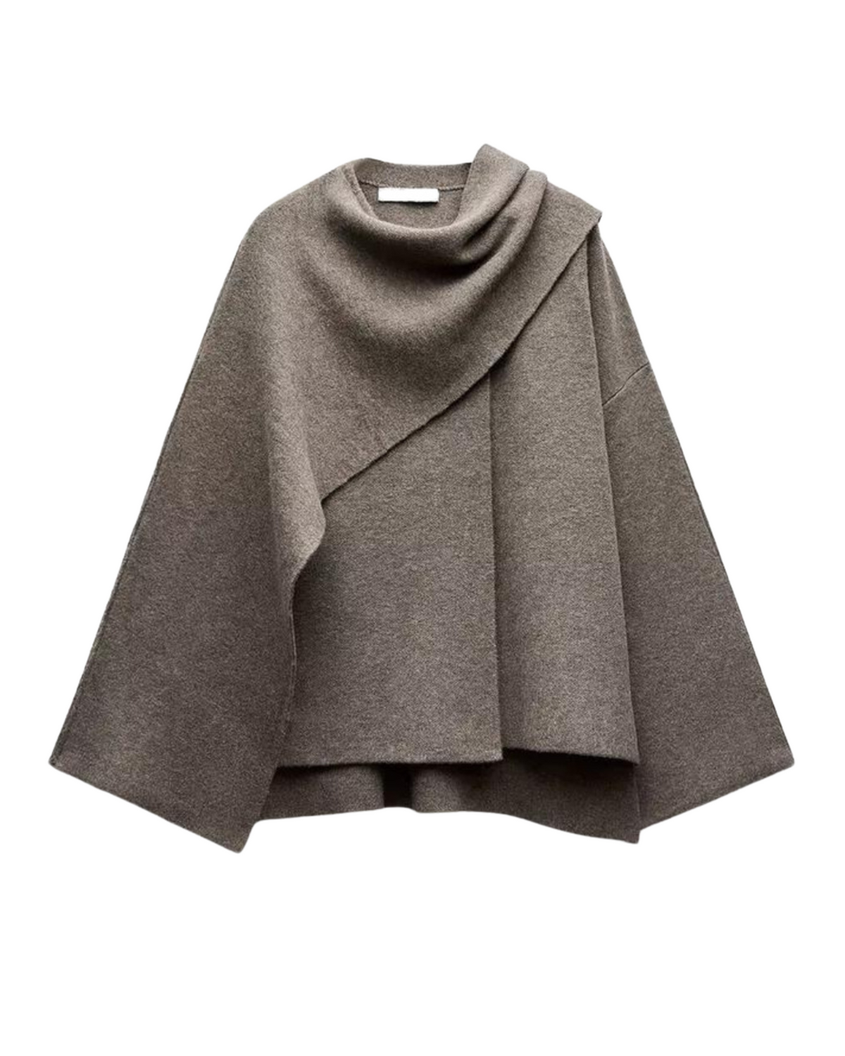 Chic asymmetrical wool poncho for women | Seraphina