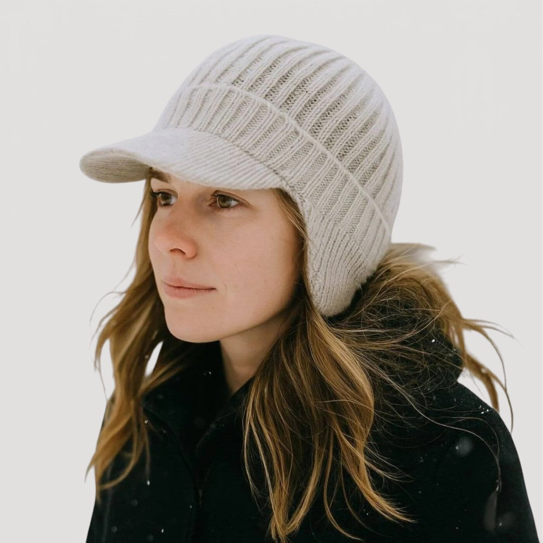 Cosy knitted ear-flap winter hat for women | Antonia