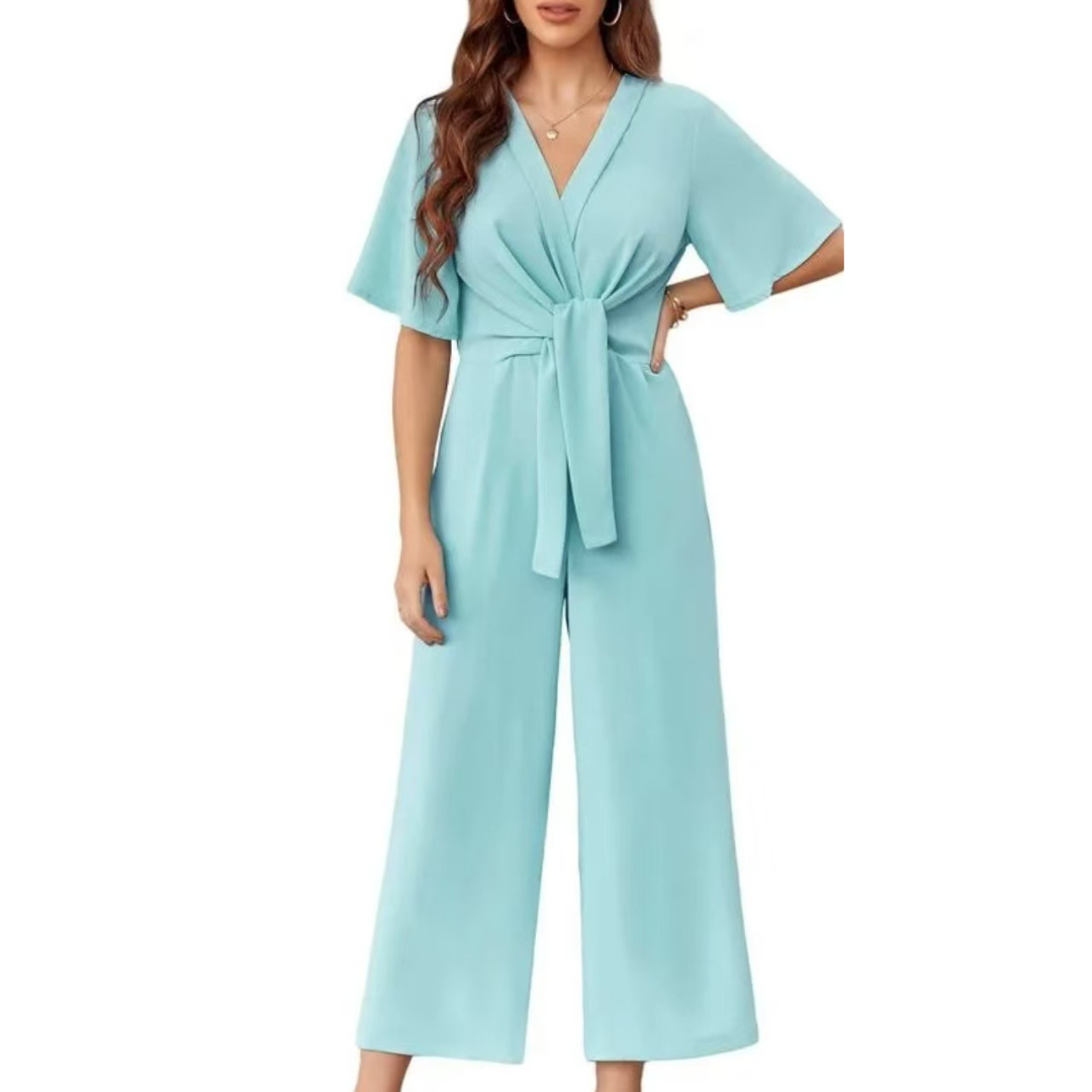 Elegant summer tie-knot everyday jumpsuit for women | Gabriella