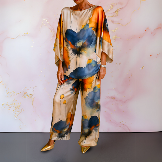 Elegant Satin Two-Piece Set for Women | Moniek