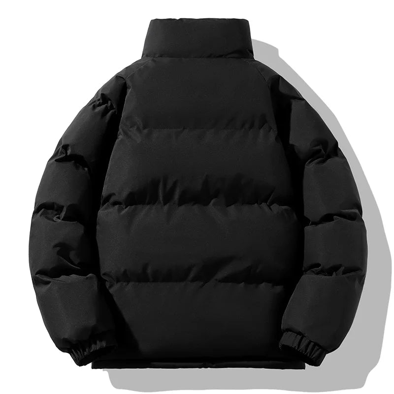 Fleece-lined puffer jacket with high collar for winter | Eryndor