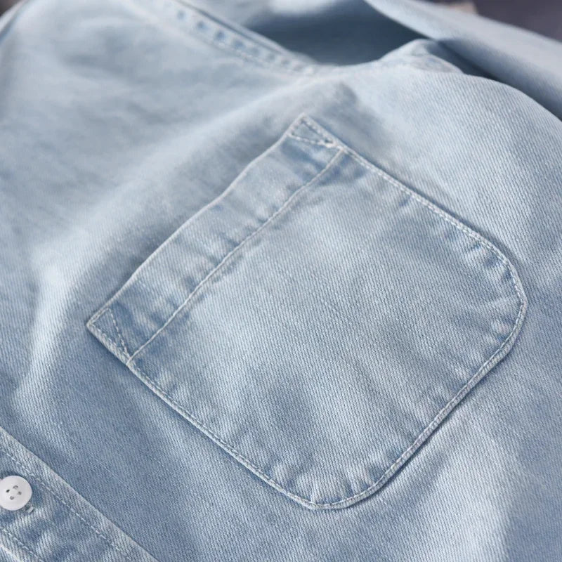 Classic button-down denim shirt for men | Alaric
