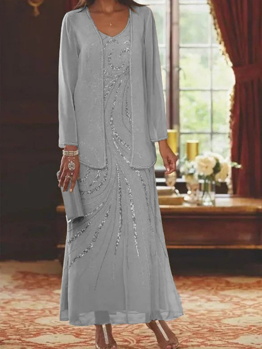 Elegant longline coat and skirt set for women | Verlaine