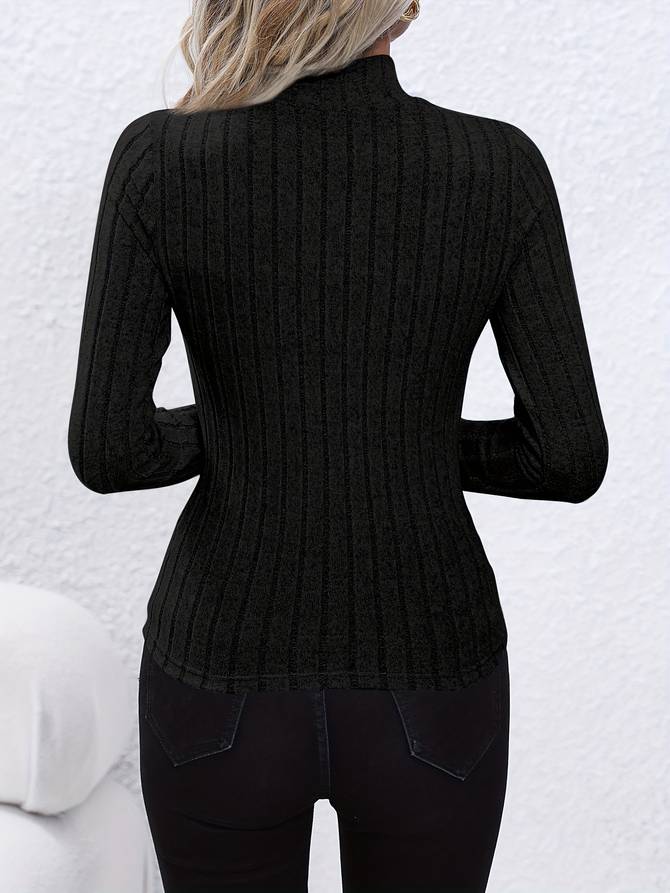 Marisol | Women's Ribbed Mock Neck Fitted Sweater