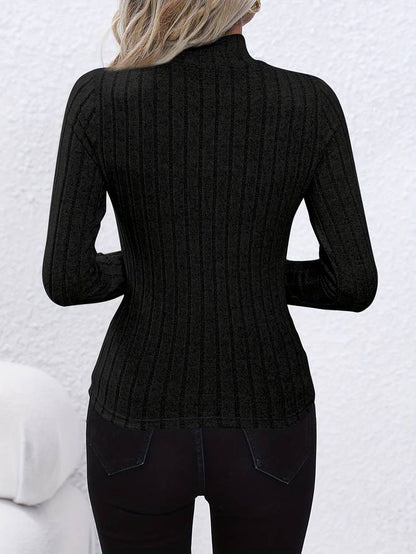 Marisol | Women's Ribbed Mock Neck Fitted Sweater