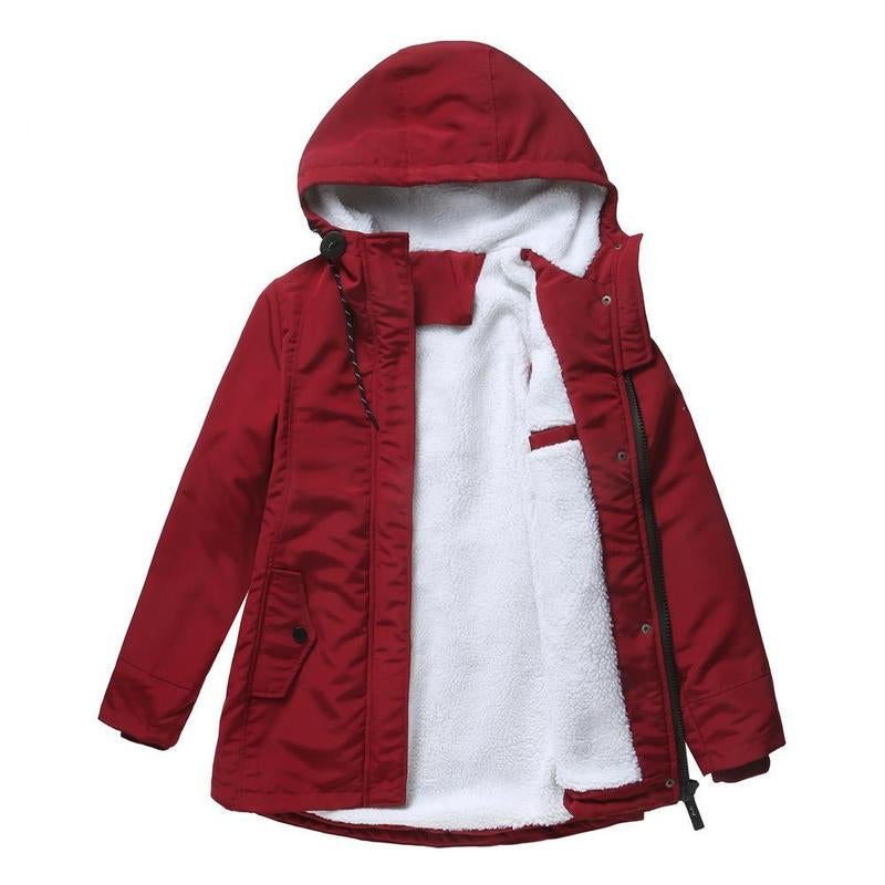 Thick hooded quilted-lining winter coat for women | Amina