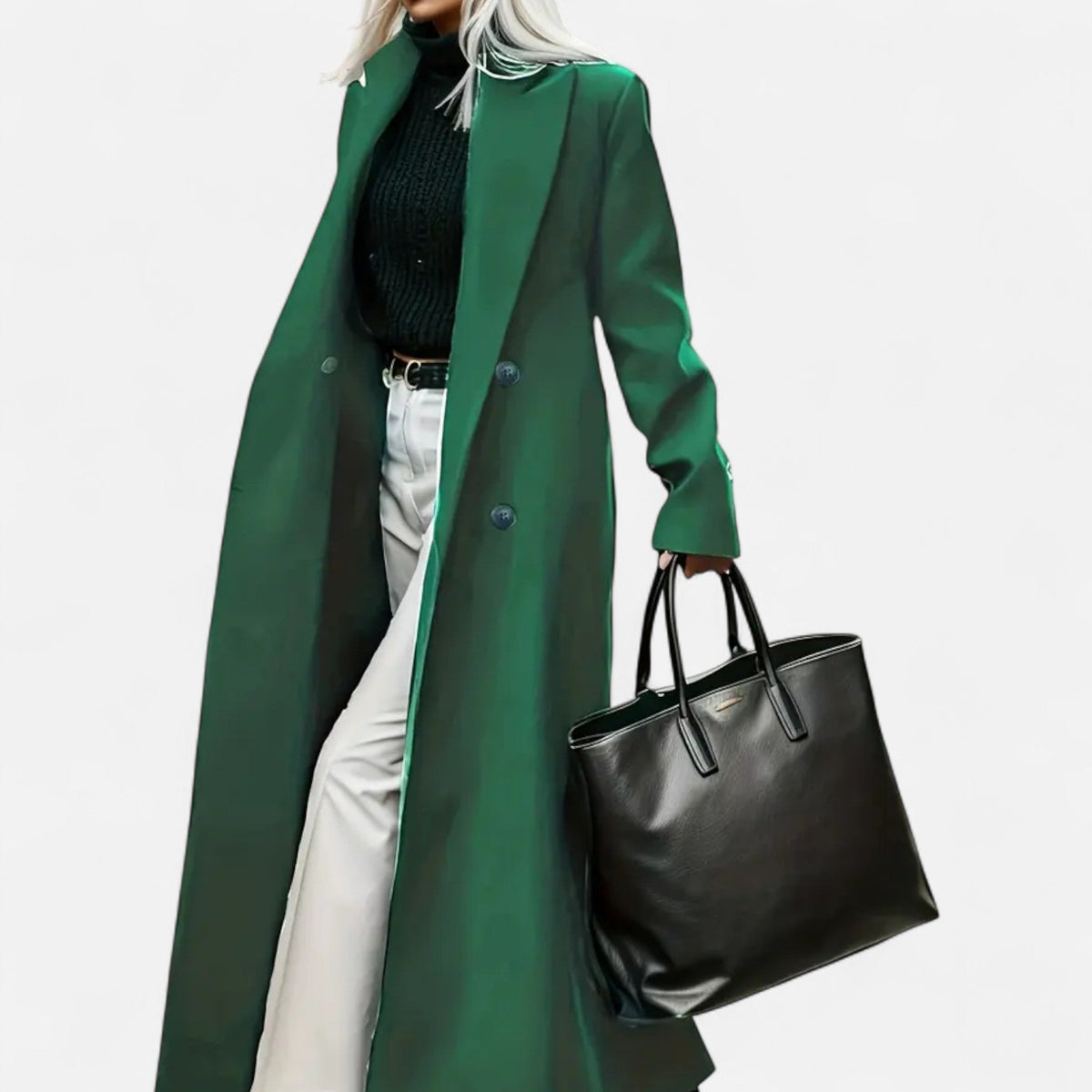 Classic structured formal winter coat for women