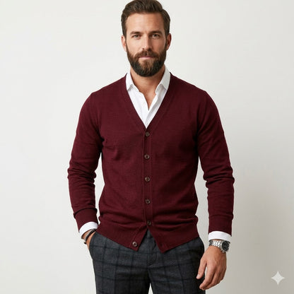 Moreau | Men's V Neck Button Front Cardigan