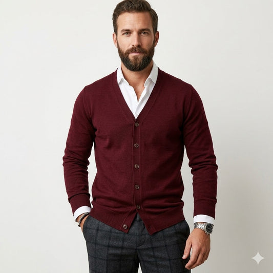 Moreau | Men's V Neck Button Front Cardigan