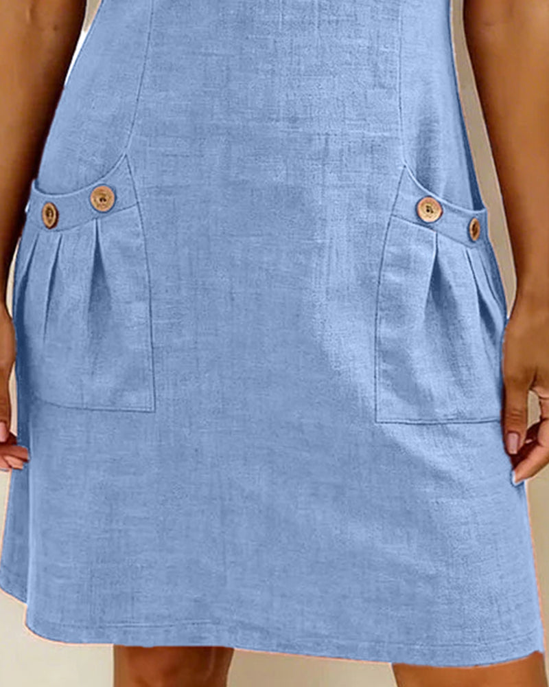 Casual solid A-line mini dress for women | Eliana