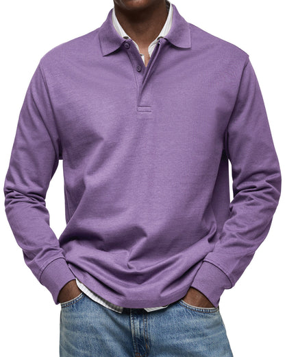 Classic long-sleeve relaxed polo shirt for men | Gary