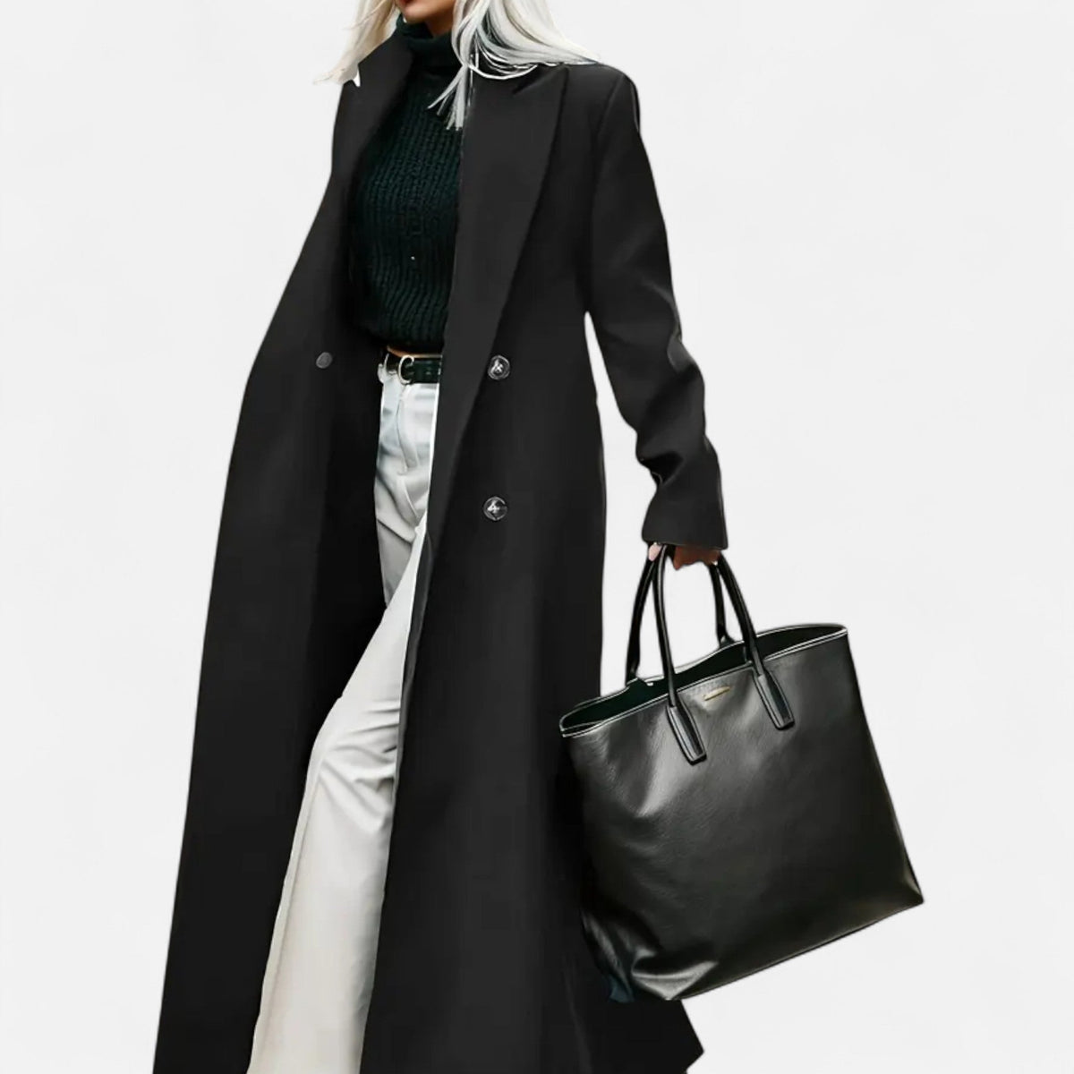 Classic structured formal winter coat for women