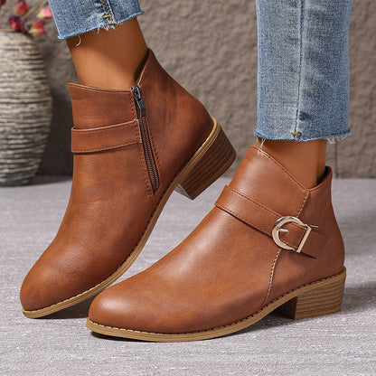 Vivien | Women's Cushioned Wide Toe Ankle Boots with Low Heel