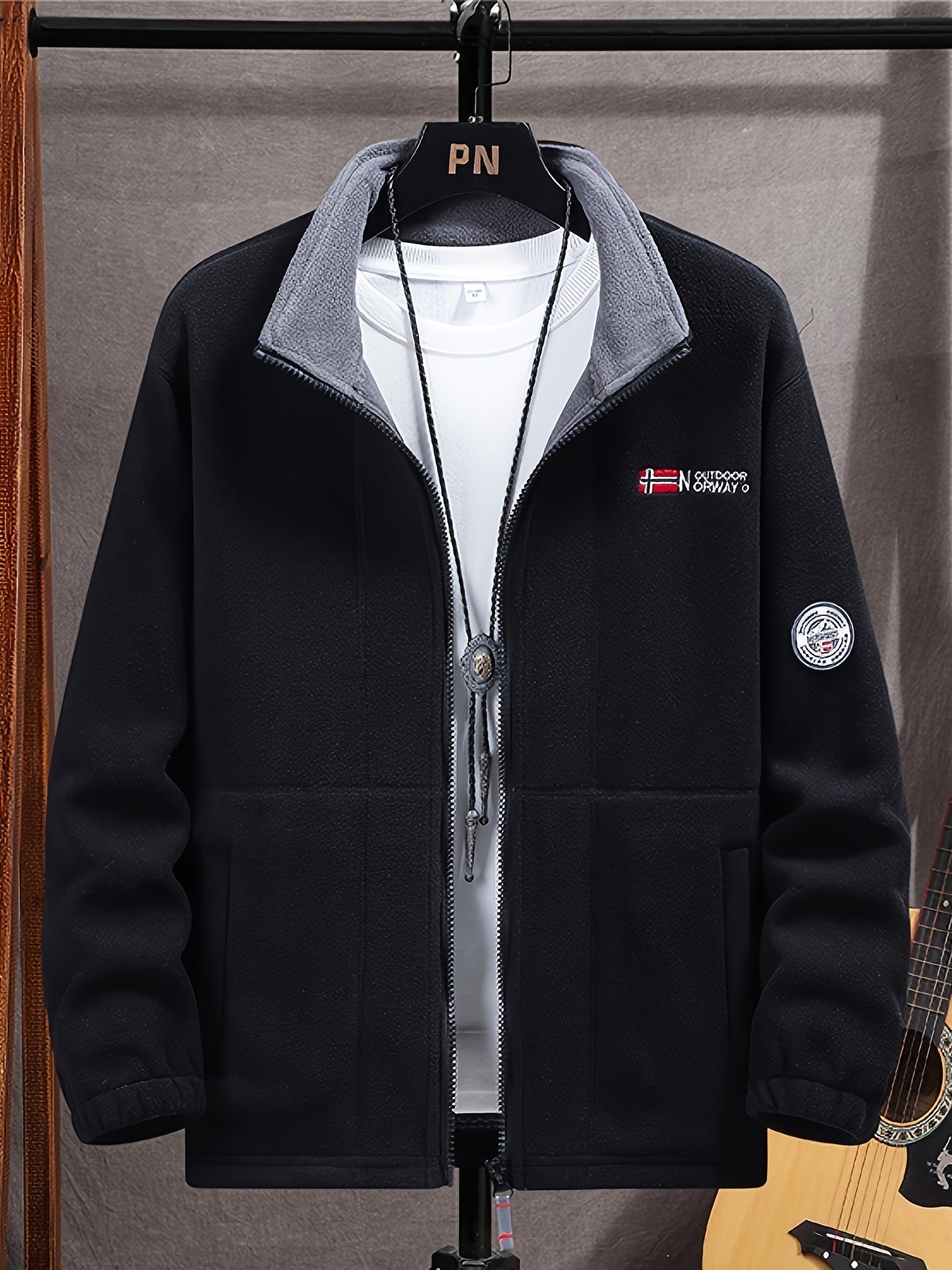 Men’s outdoor performance fleece jacket with high collar | Rowan