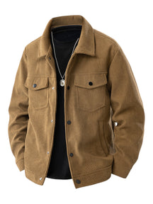 Corduroy snap front jacket for men | Rowan