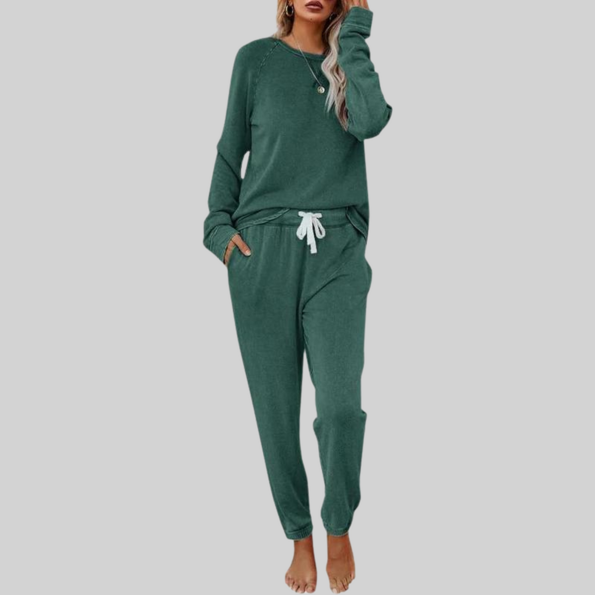 Casual long-sleeve sweatpants co-ord set for women | Jocelyn