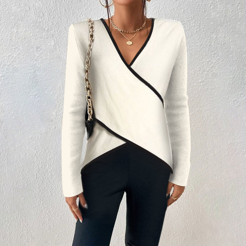 Timeless V-neck sweater with refined everyday fit for women | Alina