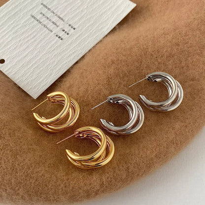 Trinova Stacked Hoop Earrings | Aurelia