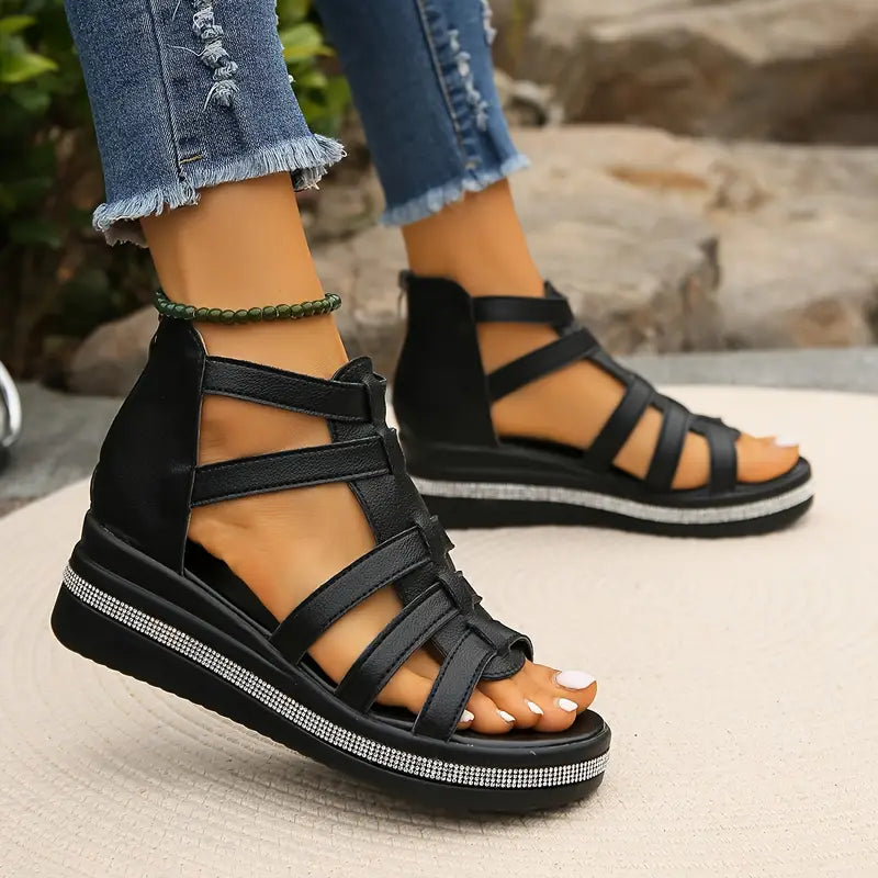 Elegant gladiator sandals with platform for women | Calira