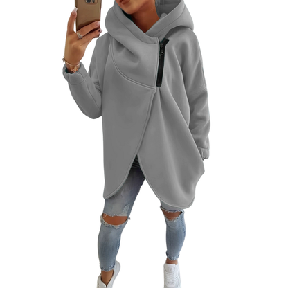 Plus-size relaxed half-zip pullover hoodie for women | Vania