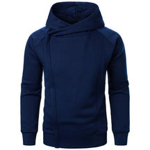 Asymmetric zip hoodie with sculpted crossover hood | Kaelen
