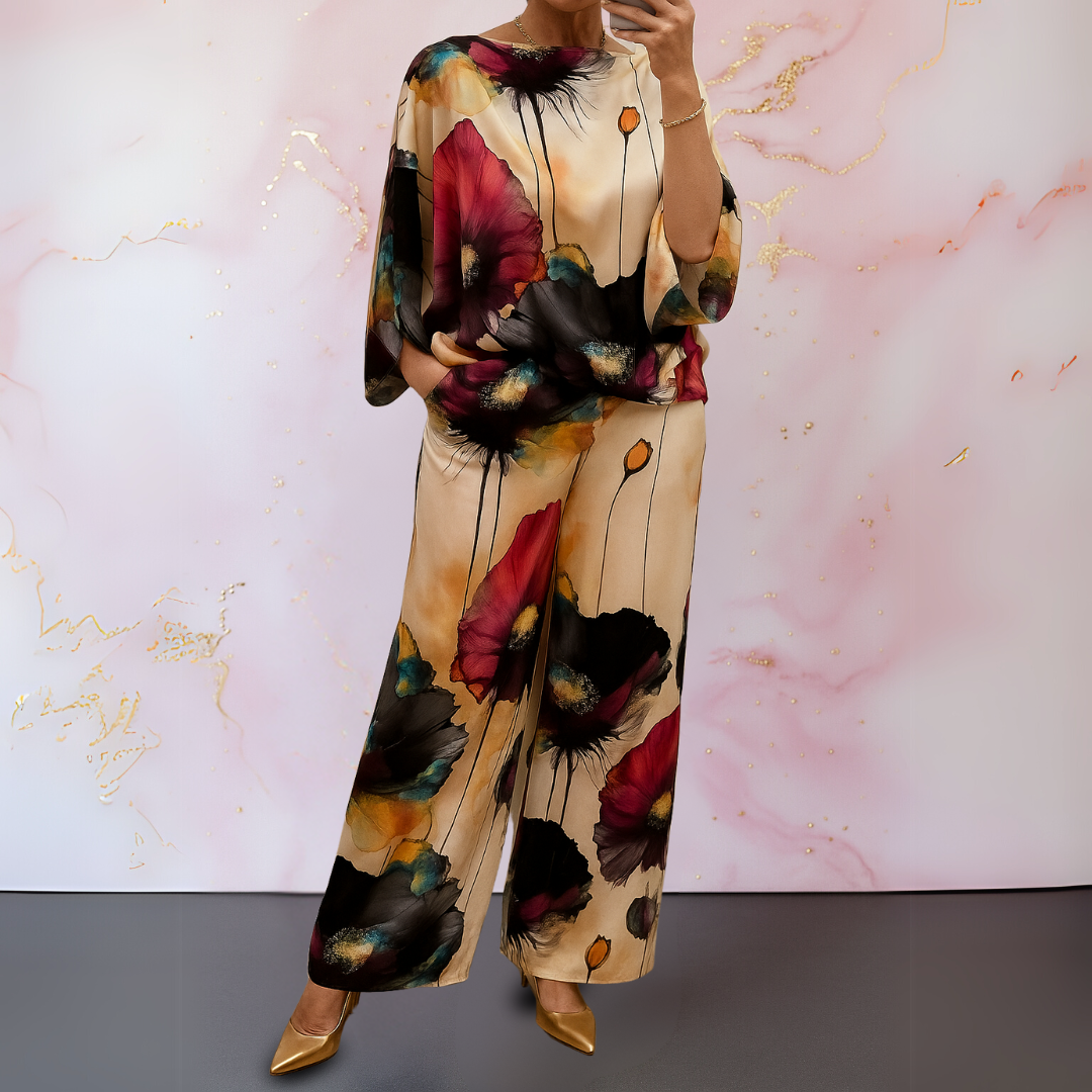Elegant Satin Two-Piece Set for Women | Moniek