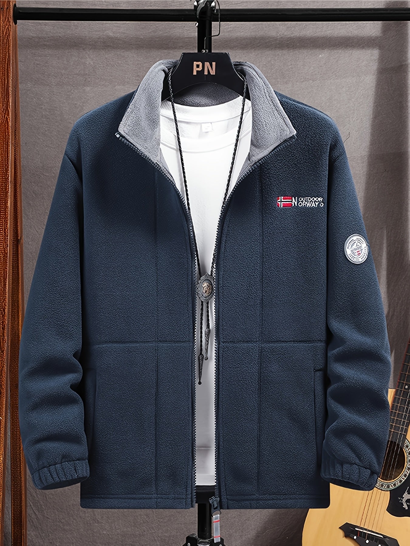 Men’s outdoor performance fleece jacket with high collar | Rowan