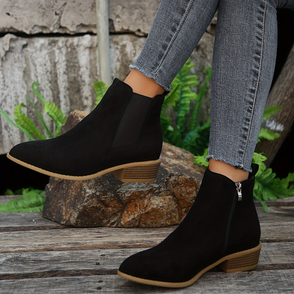 Sorelle | Women's Pointed Toe Chelsea Boots with Low Block Heel