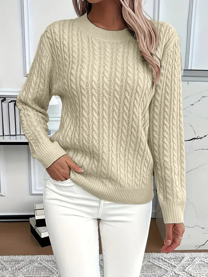 Valenne | Women's Cable Knit Sweater with Ribbed Cuffs