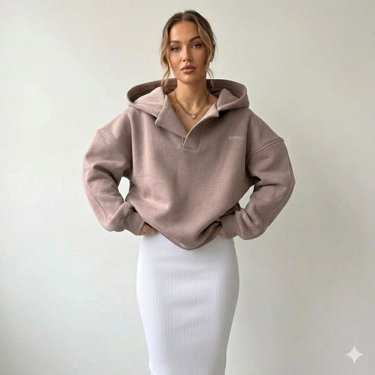 Marguerite | Women's Oversized Crossover Hood Hoodie