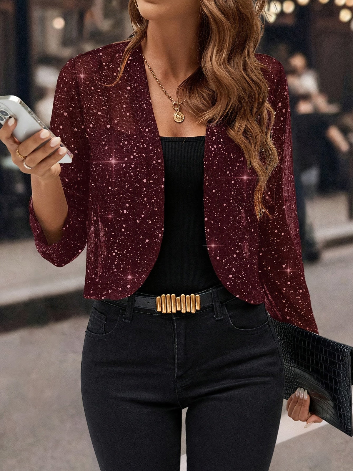 Saskia | Women's Shimmer Cropped Blazer Jacket