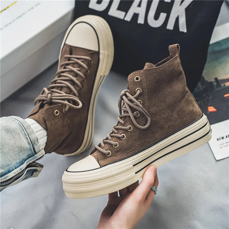 Platform high-top sneakers with cushioned sole | Ardent