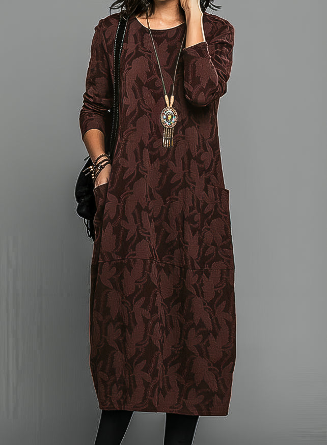 Elegant winter dress with long sleeves for women | Dina